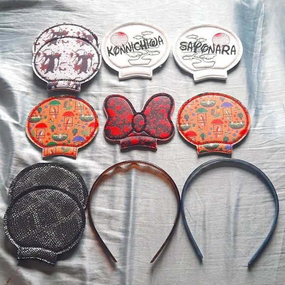 None Accessories - 7 Pcs Interchangeable Pattern Mouse Ears  Ghostface Japan Tiki Room Snake Skin